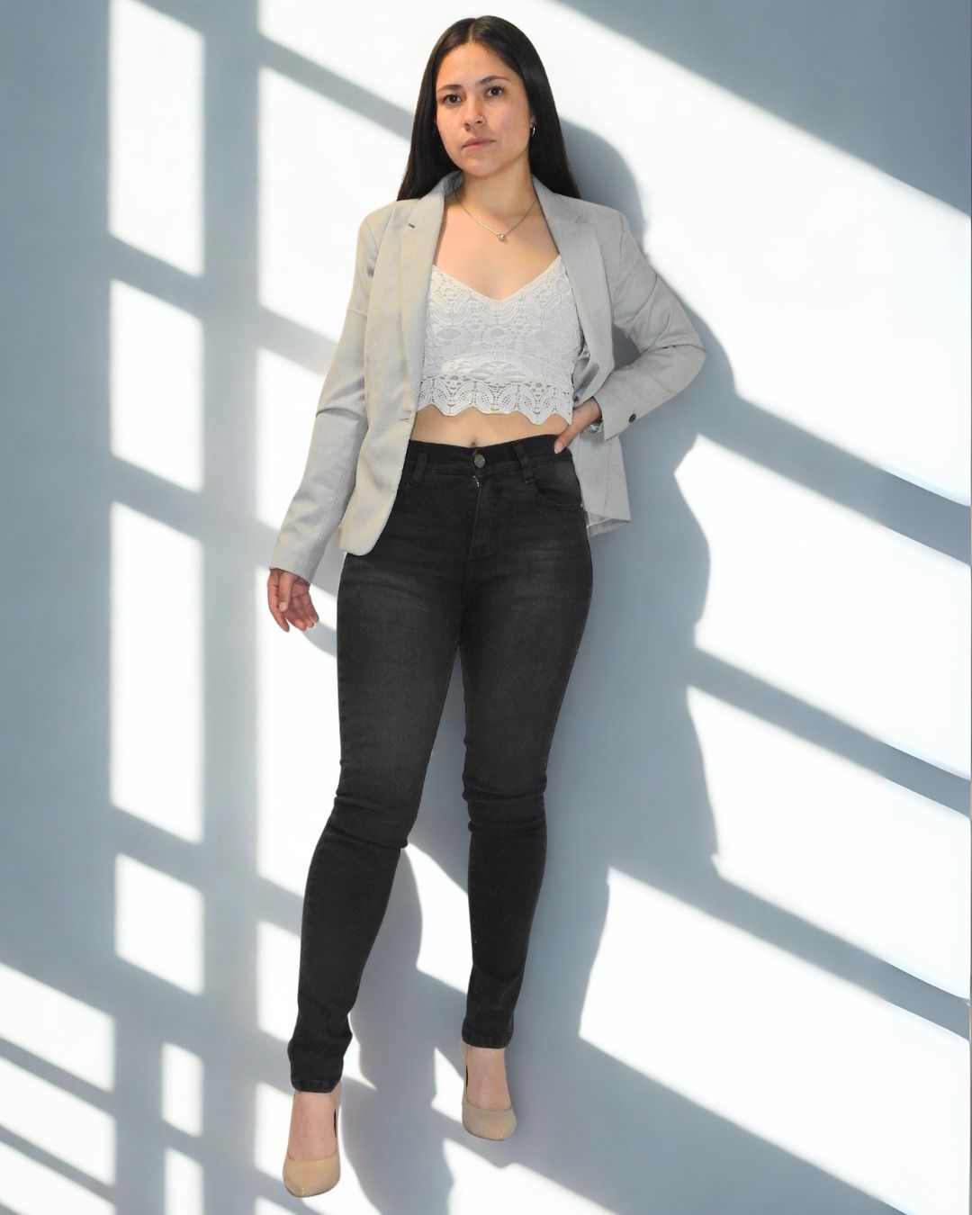 Mujer corte Slimfit color Gris